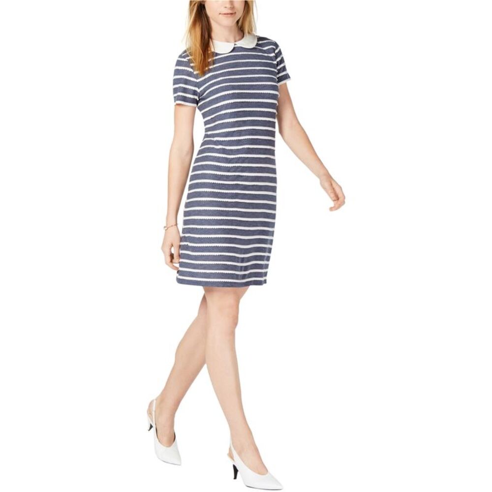 maison Jules Womens Peter Pan Collar A-line Dress, Blue, XXS, DM